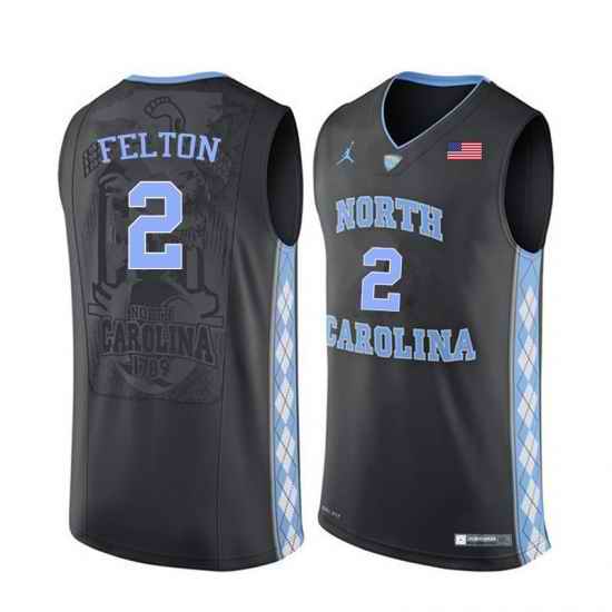 Men North Carolina Tar Heels 2 Raymond Felton College Basketball Jerseys Black